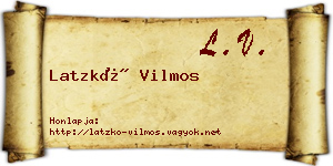 Latzkó Vilmos névjegykártya